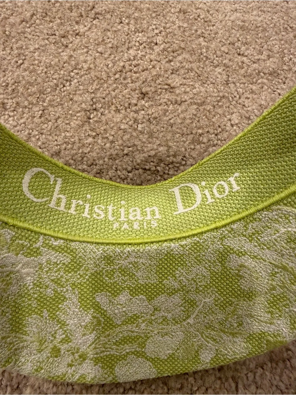 Dior Dioriviera Toile de Jouy Visor Hat Lime Green Sun Visor NEW Limited Edition